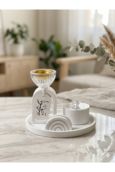 ABAYS مبخره مع صحن تقديم وحامل كروت وعلبه بخور