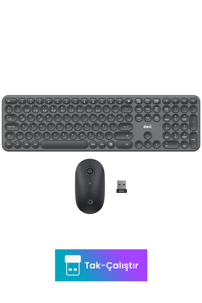 Daxi MK250 Elegance Combo Sessiz 2.4GHz Kablosuz Türkçe Q Klavye Mouse Seti
