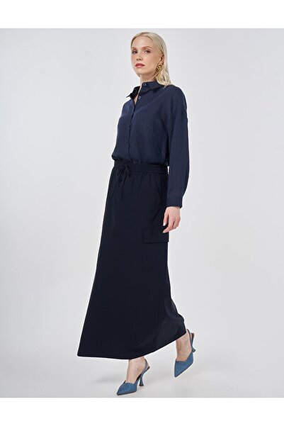 Kayra Fusta din raion cu buzunar cargo straturi, albastru închis