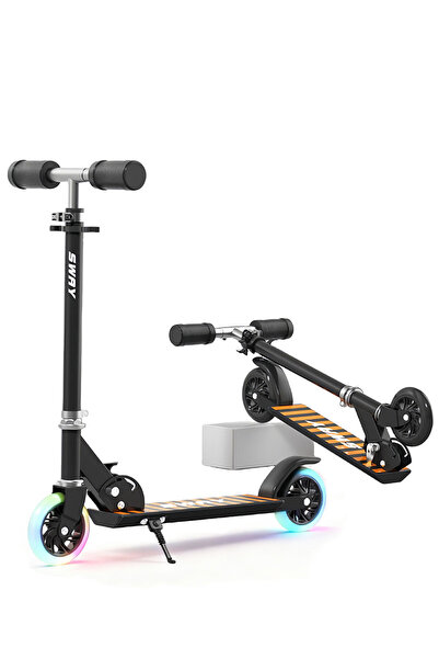 KidLe Kick Scooter, with Adjustable Handle, Brake and Flashing Wheels, Easy F...