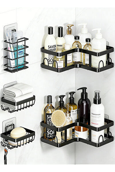 Generic 5 Pack Bathroom Shelf - Stainless Steel Bathroom Organiser, Shower Ca...