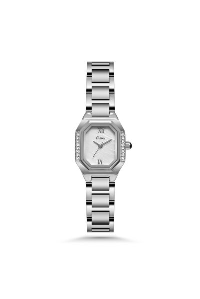 catera Women's Watch Adorned with 16 Zircon Stones in Silver with White Dial