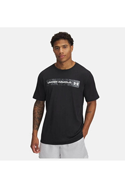 Under Armour Ua Camo Chest Strıpe Ss Siyah Erkek T-Shirt 1376830-002