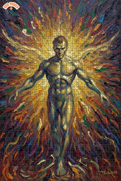 Esranın Dünyası Divine Light Man Oil Painting Lookalike Wooden Puzzle Ç Doubl...