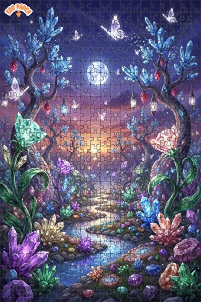 Esranın Dünyası لغز الغابة الكريستالية السحرية الخشبية 500 قطعة 50x30