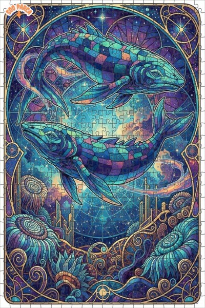 Esranın Dünyası لغز خشبي للرقص السحري للأسماك السماوية مزدوج الطبقات إطارًا 5...