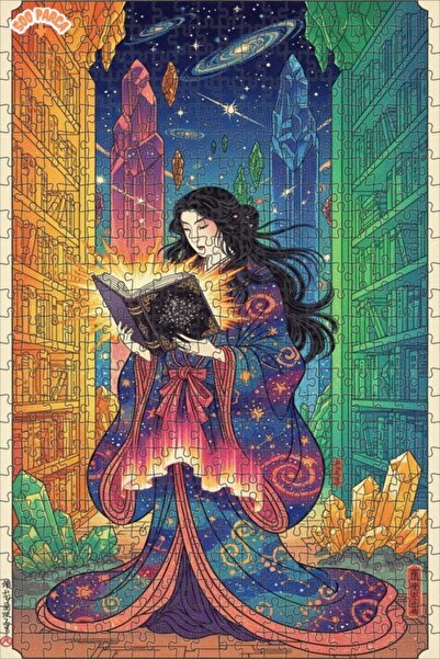 Esranın Dünyası Woman of Cosmic Wisdom Oil Painting Look Double Layer Framed ...