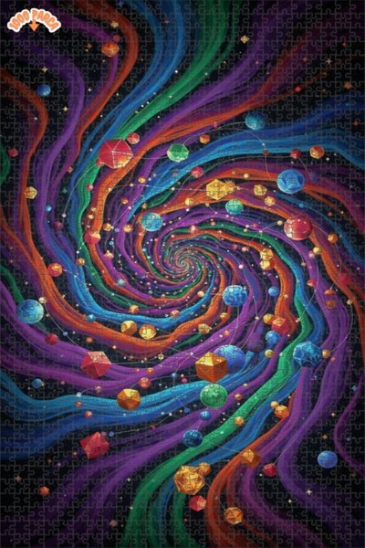 Esranın Dünyası لغز خشبي ملون على شكل حلزوني فلكي مكون من مزدوج الطبقات إطارً...