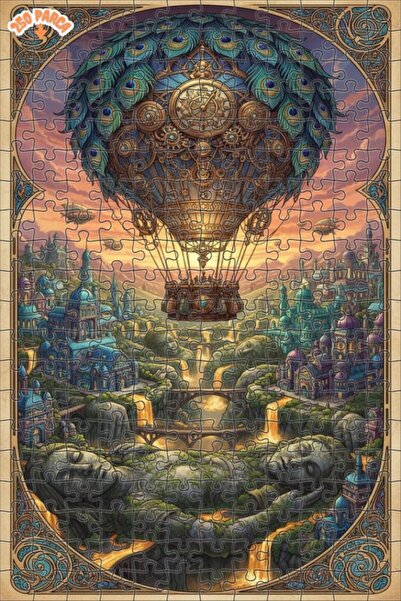 Esranın Dünyası Mysterious Steam Cities Oil Painting Lookalike Double-Layer F...