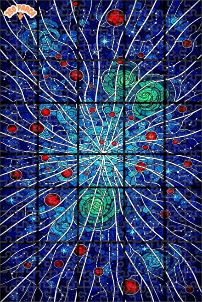 Esranın Dünyası فانتاستيك جالاكسي منقوش بازل خشبي فني للحرف الزجاجية مزدوج ال...