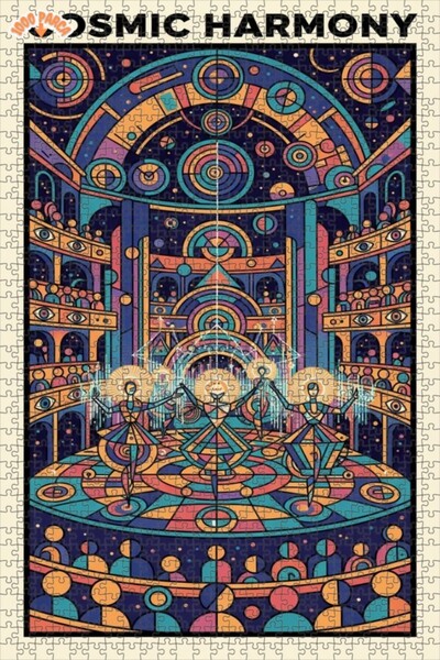 Esranın Dünyası لغز كوزميك هارموني منقوش مزدوج الطبقات قطعة خشبية مؤطرة 1000 ...