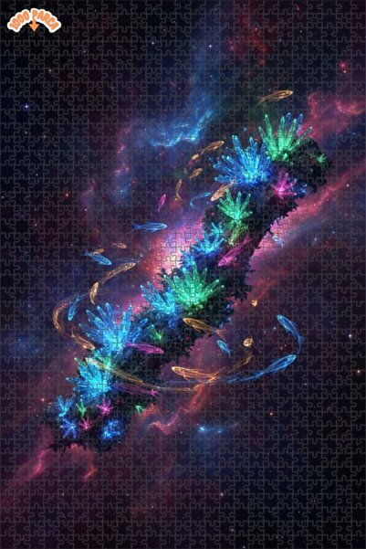 Esranın Dünyası لغز خشبي مكون من مزدوج الطبقات إطارًا على شكل أسماك كريستالية...