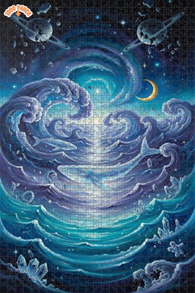 Esranın Dünyası لغز خشبي بتصميم لوحة زيتية لـ "المحيط السحري للجهات الغير معر...