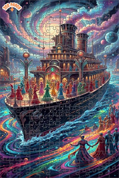 Esranın Dünyası لغز خشبي ملون لرحلة المجرة مع سفينة فضائية مزدوج الطبقات إطار...