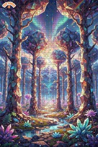 Esranın Dünyası لغز خشبي من كريستال فورست فوريال مزدوج الطبقات قطعة مقاس 50x30