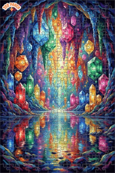 Esranın Dünyası Crystal Cave Luster Oil Painting Look Wooden Puzzle 250 Piece...