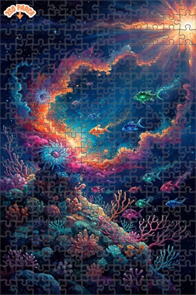 Esranın Dünyası لغز خشبي بتصميم مجموعة أسماك المجرة السحرية تحت الماء بمظهر ا...