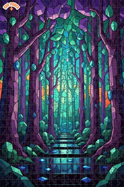 Esranın Dünyası لغز خشبي من كريستال أورمان مسار الغابة، فن الفسيفساء الزجاجي،...