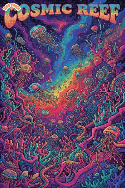 Esranın Dünyası لغز خشبي على شكل شعاب مرجانية كونية بمظهر ألوان مائية، مزدوج ...