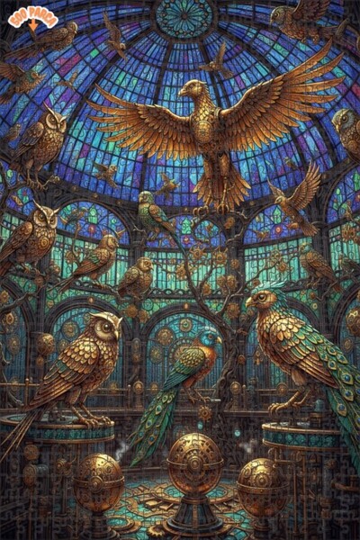 Esranın Dünyası آلية ساعة البخار ستيمبانك مزدوج الطبقات لغز خشبي بإطار 500 قط...