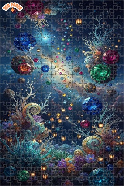 Esranın Dünyası لغز خشبي مؤطر بطبقتين بمظهر لوحة زيتية، بتصميم مجوهرات الغابة...