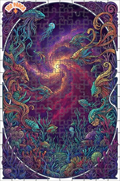 Esranın Dünyası لغز خشبي لحيوانات المحيطات الفلكية مزدوج الطبقات قطعة مقاس 20x30