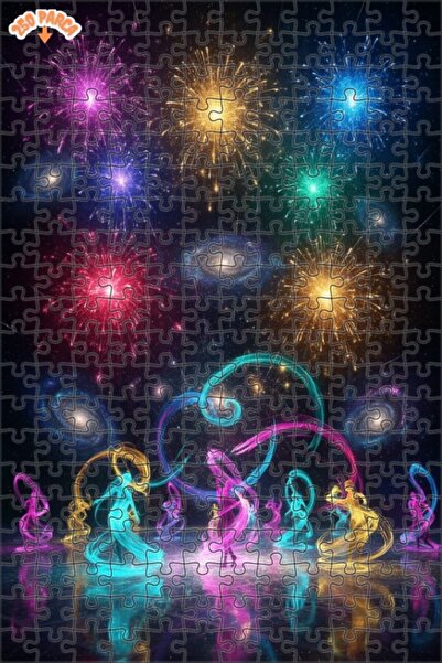 Esranın Dünyası لغز خشبي قص بالليزر قطعة من سلسلة جالاكسي دانس سباركلينج 30x30