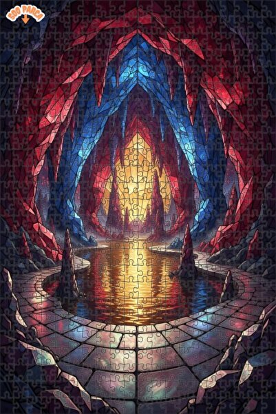 Esranın Dünyası Double Layer Framed Wooden Puzzle with Crystal Cave Art Look ...