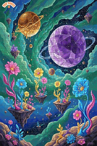 Esranın Dünyası لغز فني رائع بمظهر حديقة فلكية رائعة بالألوان المائية 500 قطع...