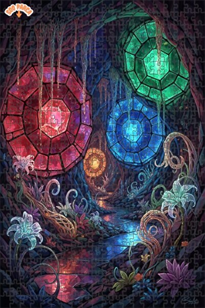 Esranın Dünyası لغز خشبي من ميستيك كريستال كارينج آرت مزدوج الطبقات قطعة مع إ...