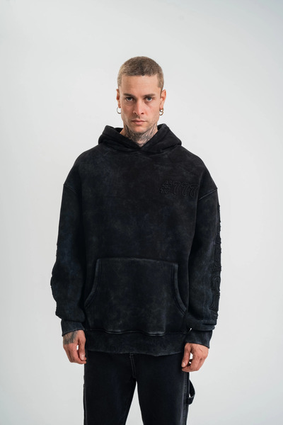 Generic Brand Men's 3-Thread Cotton Hooded Washable Embroidered Hoodie Sweats...