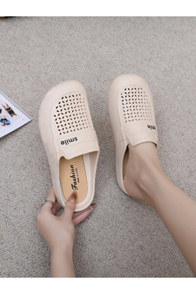 Take Two By Styli Beige Slip-On Slippers