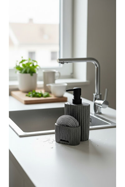 DükkanDa Kitchen Liquid Soap Dispenser and Sponge Holder – 2-in-1 Organizer (...