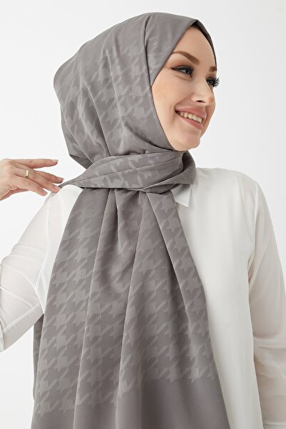 InStyle Șal Jacquard Evya cu model picioare de curcan mătase i - Gri închis