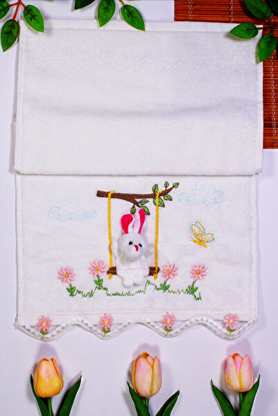 enex life Velvet Kitchen Towels with Rabbit Figures and Mascot 30X50 cm