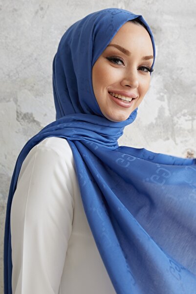 InStyle Ariva G Desen jacard Pachet de bumbac șaluri - Indigo