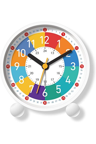 Arabest Analog Alarm Clock for Kids Learn to Tell Time with Colorful Dial, Si...