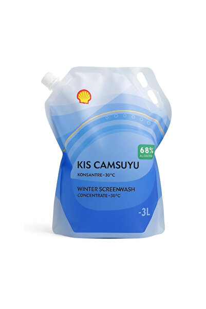 SHELL Kışlık Cam Suyu -30°C Dereceye Kadar Dayanıklı Antifrizli 3 Lt Poşet Am...