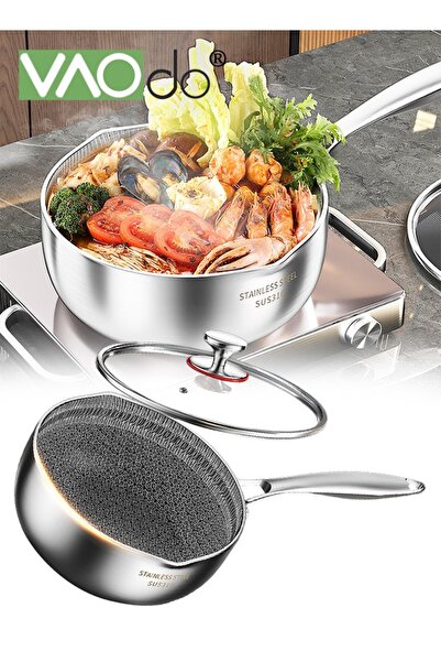 VAODO Nonstick Saucepan with Lid 316 Stainless Steel Multipurpose Pot Common ...