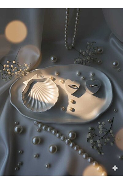 M&C Concept El Yapımı Taş Tozu 4’lü Dekoratif Tepsi & Yüzük Kutusu & Deniz Ka...