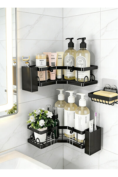 Generic Bathroom Organizer Set, includes 2 toothbrush holders, 1 soap dish, a...