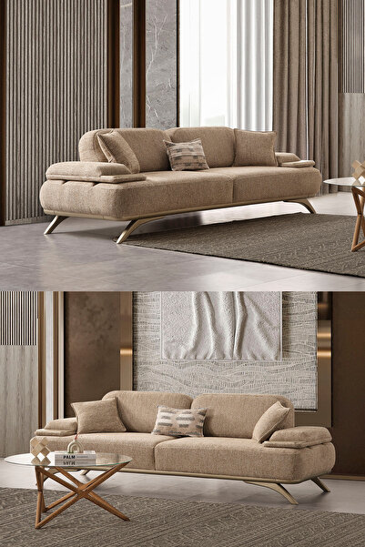 Eymense Vera Üçlü Koltuk Kanepe Kahverengi