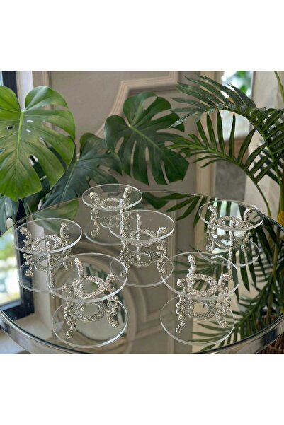 Elta Collection 6 lı Lüks Metal Ayaklı Kahve Yanı Lokumluk & Çikolatalık – Yü...