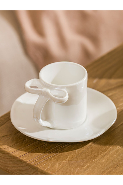 LC Waikiki Renkli̇mağazadan White Bow B Printed Porcelain Coffee Cup Set for ...