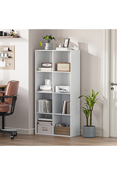 CHOGORI منظم مكعبات خشبي بظهر مغلق، رف 11 بوصة، رف كتب وخزانة عرض للمكتب المنزلي