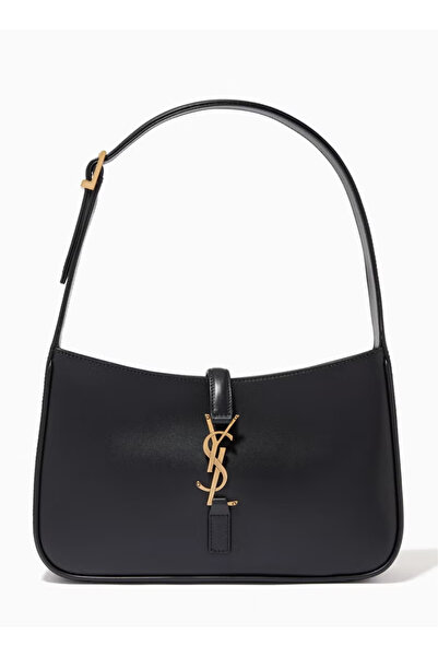 yveshop Le 5 À 7 Women's Genuine Leather Shoulder Bag with Hook – Black Handbag