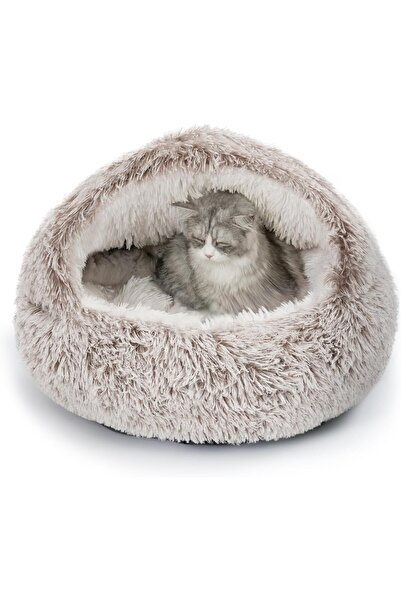 Arabest سرير قطط وبري بغطاء رأس ، عش هادئ، كهف دافئ ذاتيًا، كبسولة مريحة للقط...