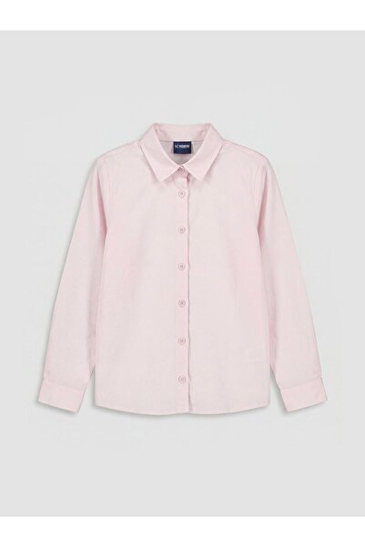 LC Waikiki Pink Regular Fit Poplin Girls' Shirt