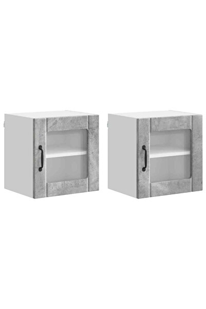vidaxl Dulap de bucătărie Lucca 2 pcs Gri din beton 40 x 31 x 40 cm