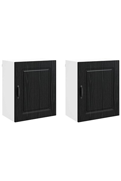 vidaxl Dulap de bucătărie Kalmar 2 pcs Stejar Negru 50 x 31 x 60 cm